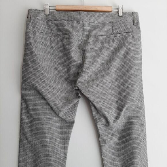 TOPMAN Stretch Skinny Button Fly Trousers Grey Geometric Pattern Men's Sz 38 - Picture 8 of 11